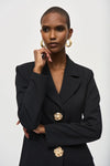 Scuba Crepe Fitted Blazer in Black