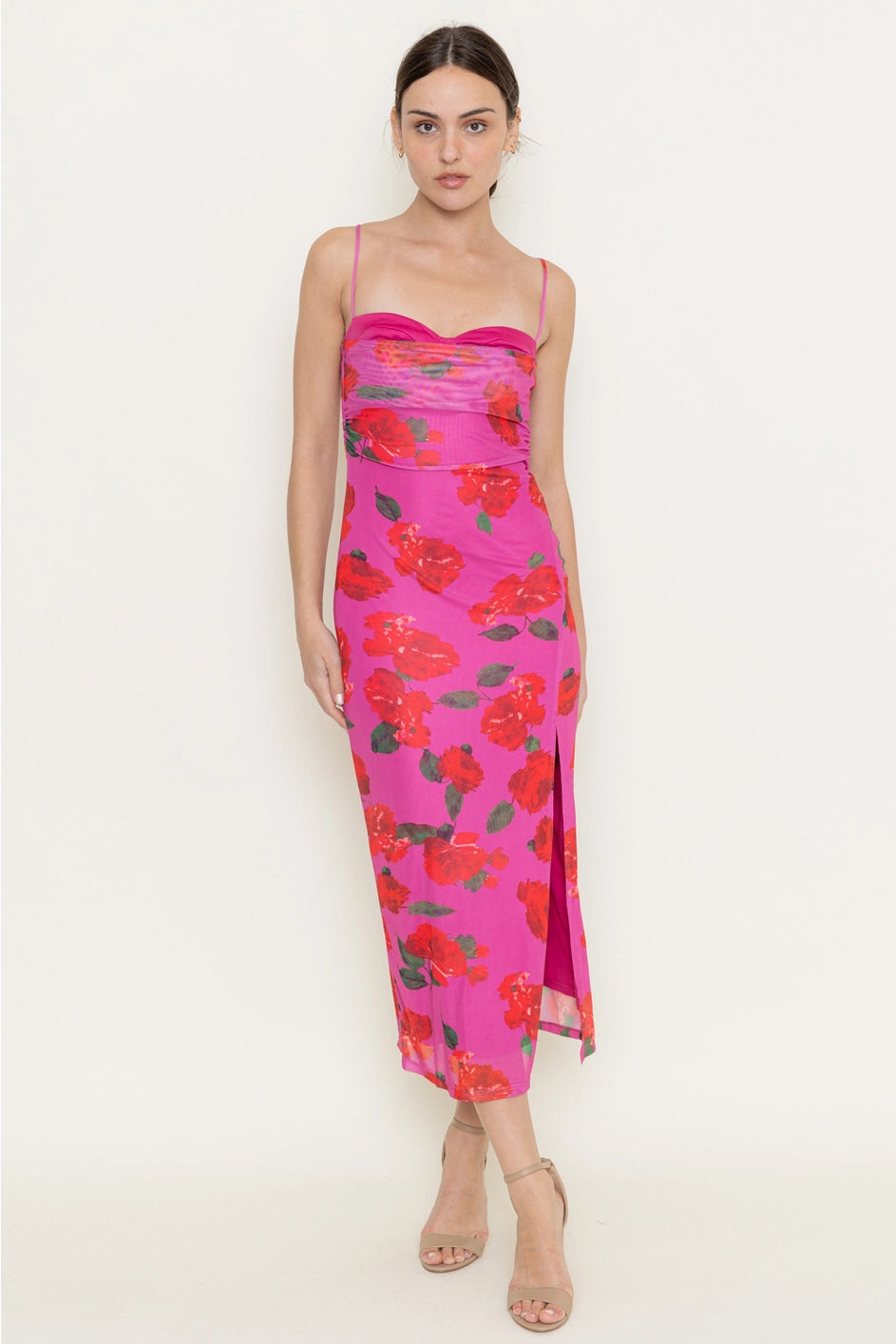 Floral Mesh Midi