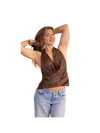 Animal print tie back blouse