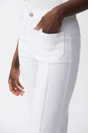 White Culotte Embellished Jeans