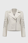 Foiled Faux Suede Moto Jacket