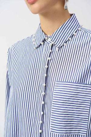 Stripe Pearl Button Down