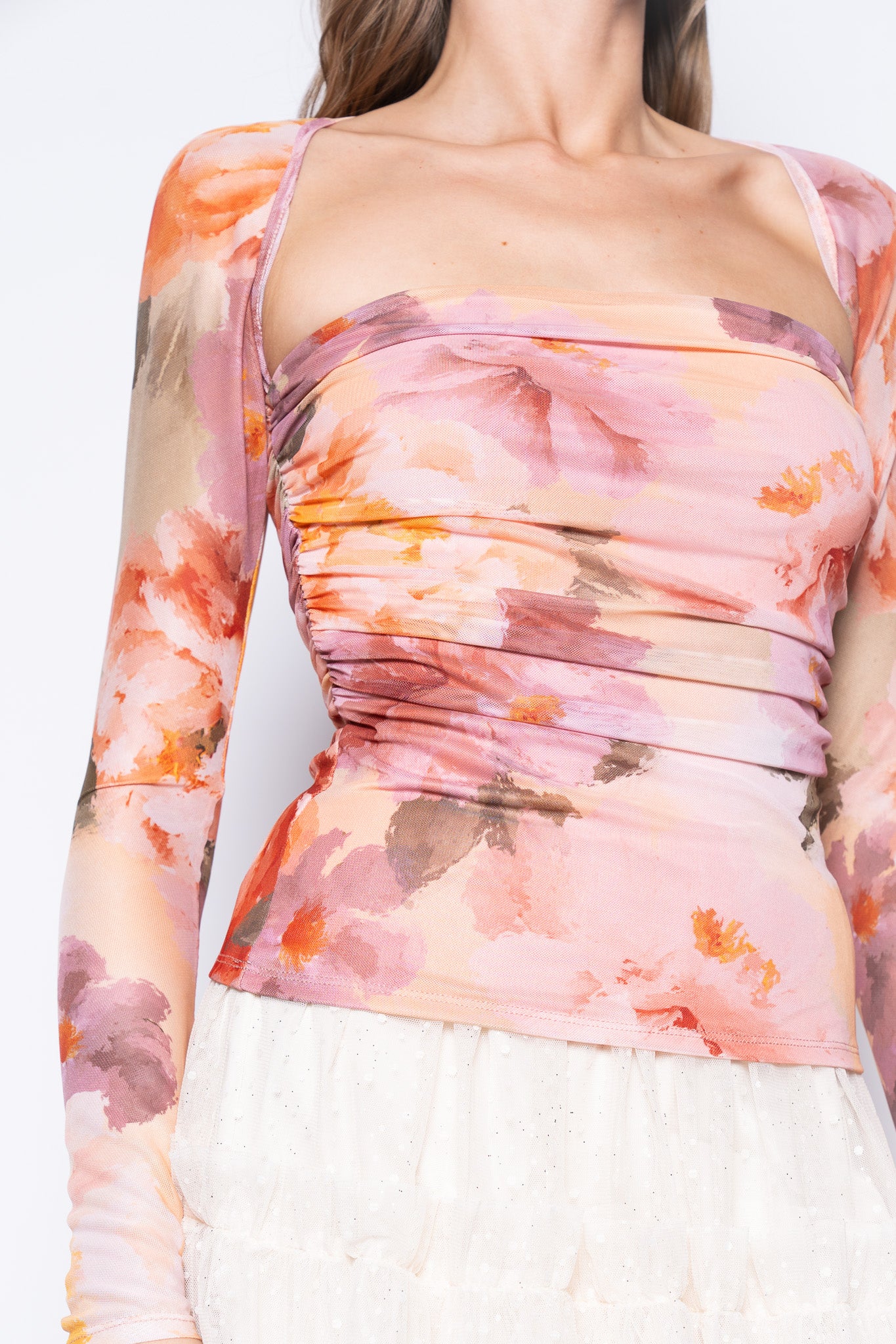 Floral Mesh Blouse