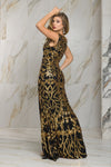 Black and Gold Formal Sequin dress