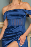 Cobalt Blue Corset Formal Dress