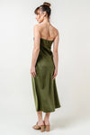 Strapless Olive Slip Dress