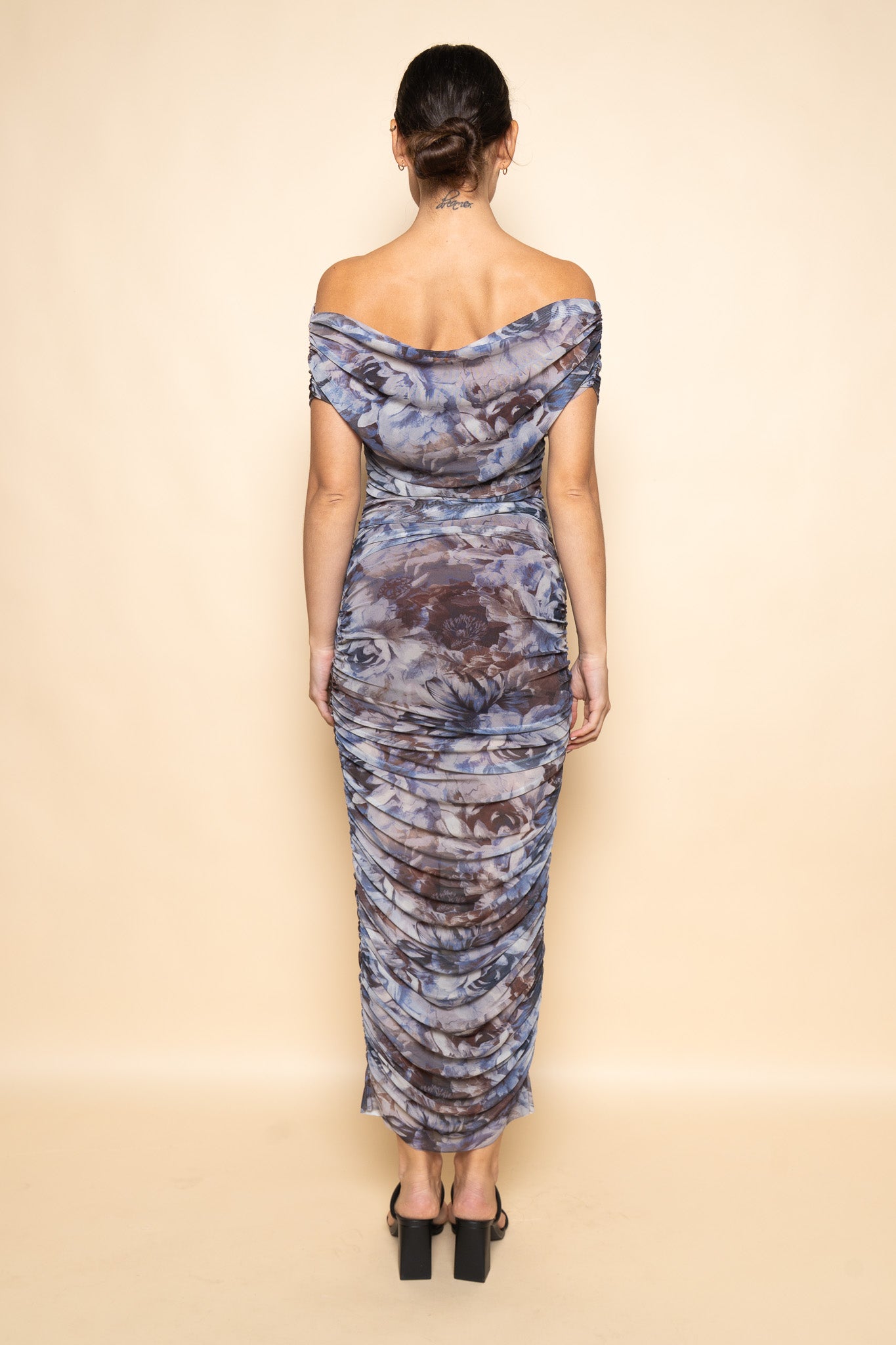 Sheer Floral Midi Dress