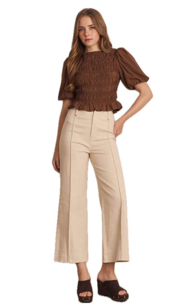 Ecru High Rise Pant