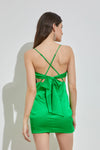 Satin Green Cut Out Dress *Final Sale*