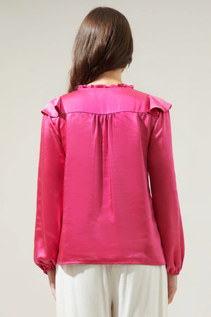 Love Story Blouse in Hot Pink