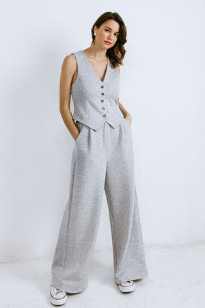 Vest and wide leg pant set