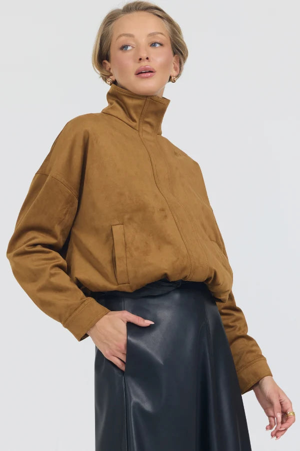TERESSA SUEDE JACKET- CARAMEL
