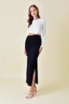 Black and white cutout midi dress