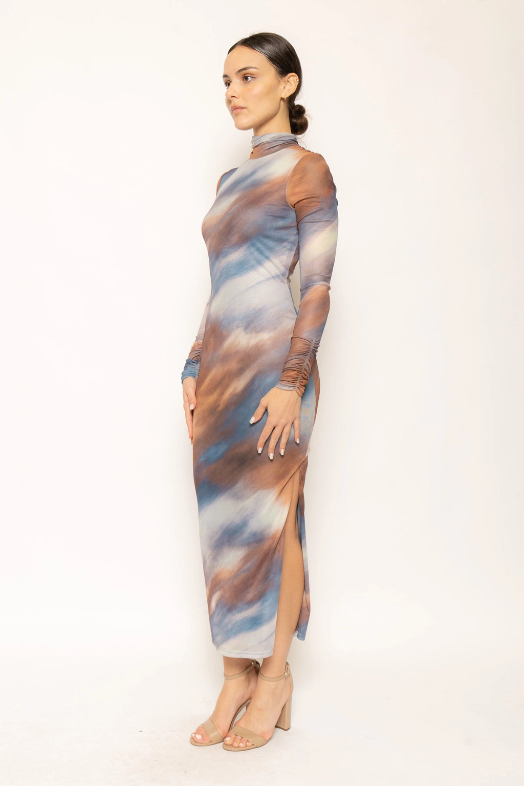 Mock Neck Marble Dress