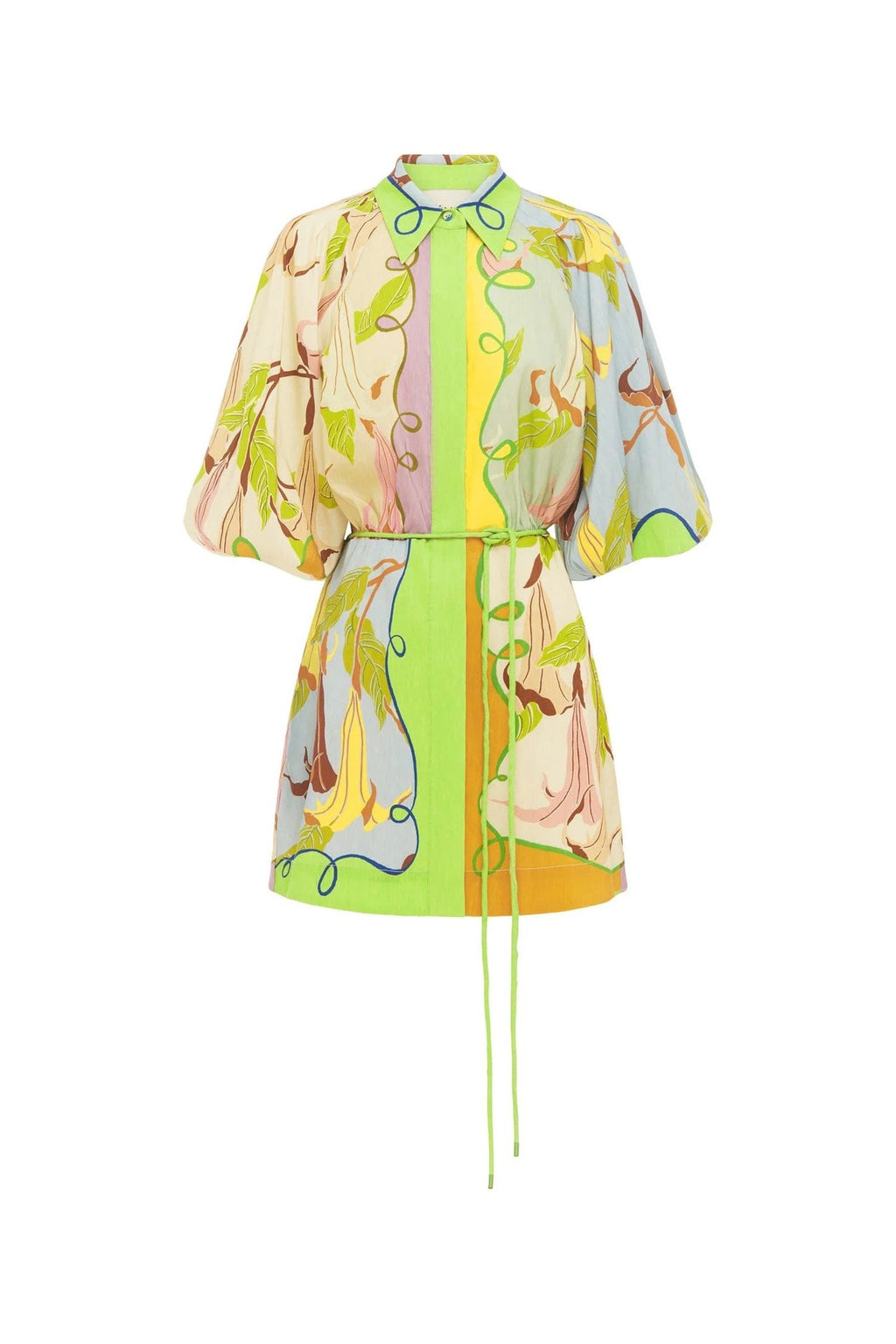 Linen Tie Print Dress