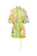 Linen Tie Print Dress
