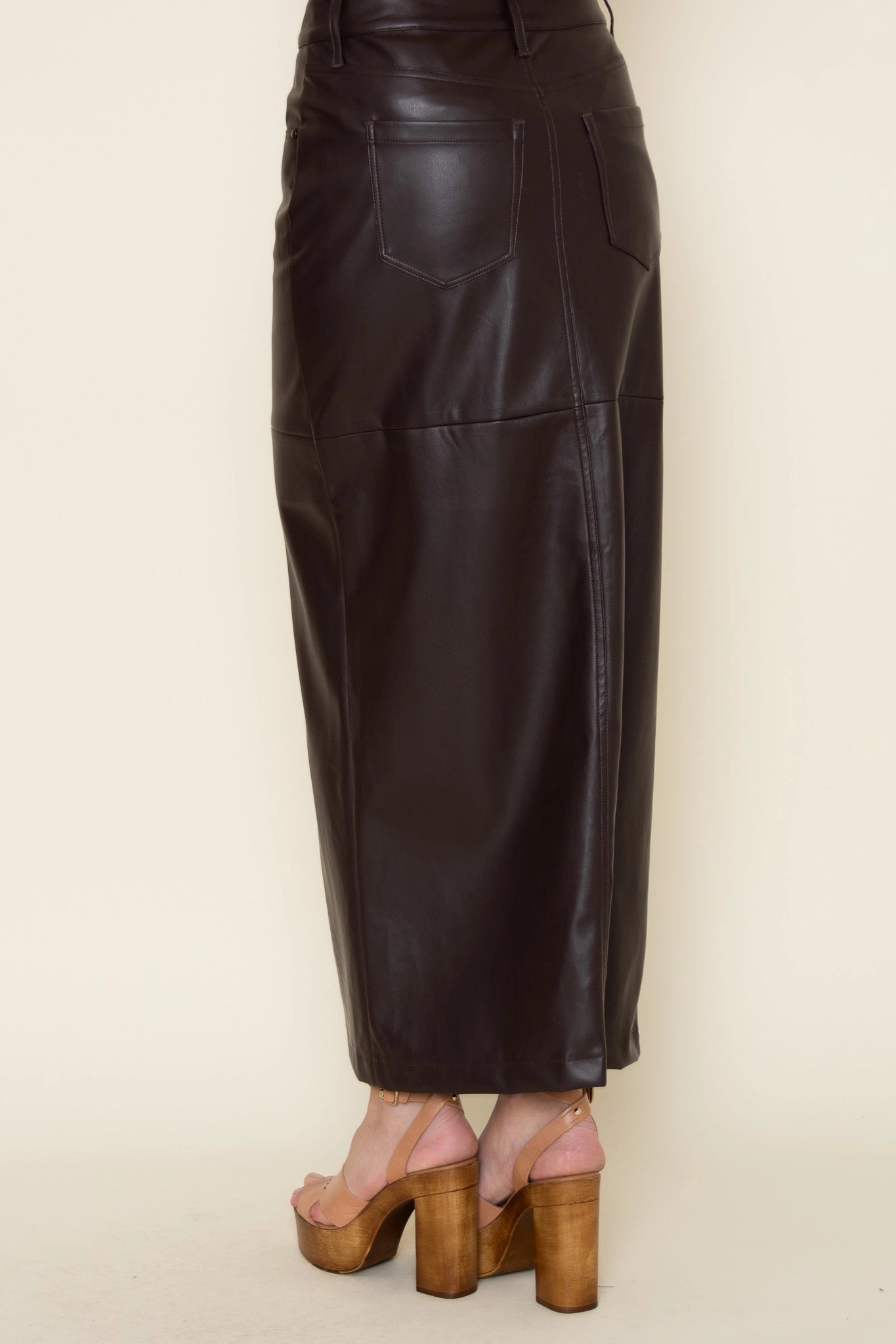 Faux Leather Maxi Skirt