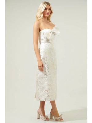 White Lace Bow Dress