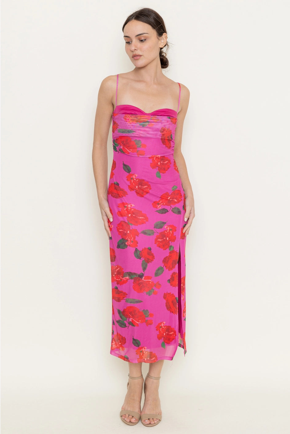 Floral Mesh Midi