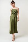 Strapless Olive Slip Dress