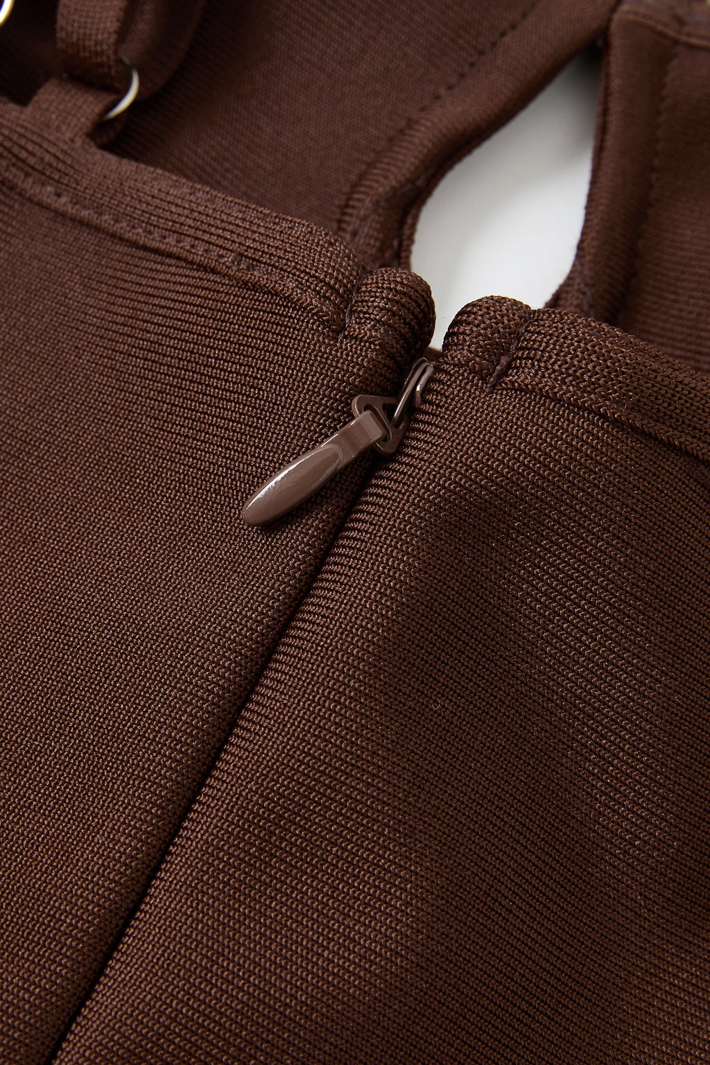 Brown Strap Tie Front Dress