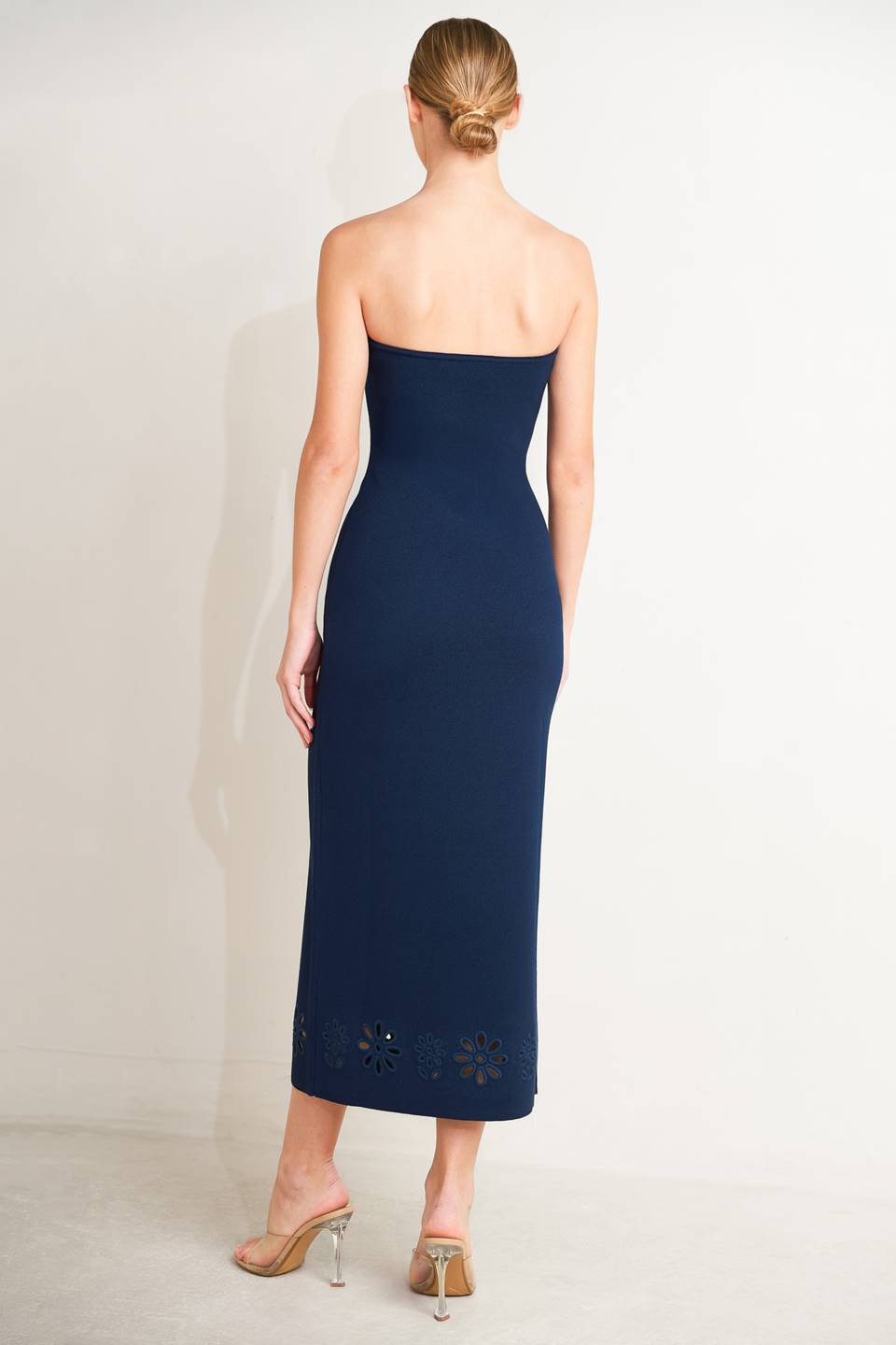 Strapless Embroidered Cut Dress