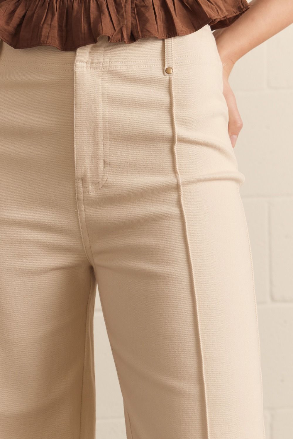 Ecru High Rise Pant
