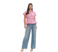 Pink peplum blouse pre order