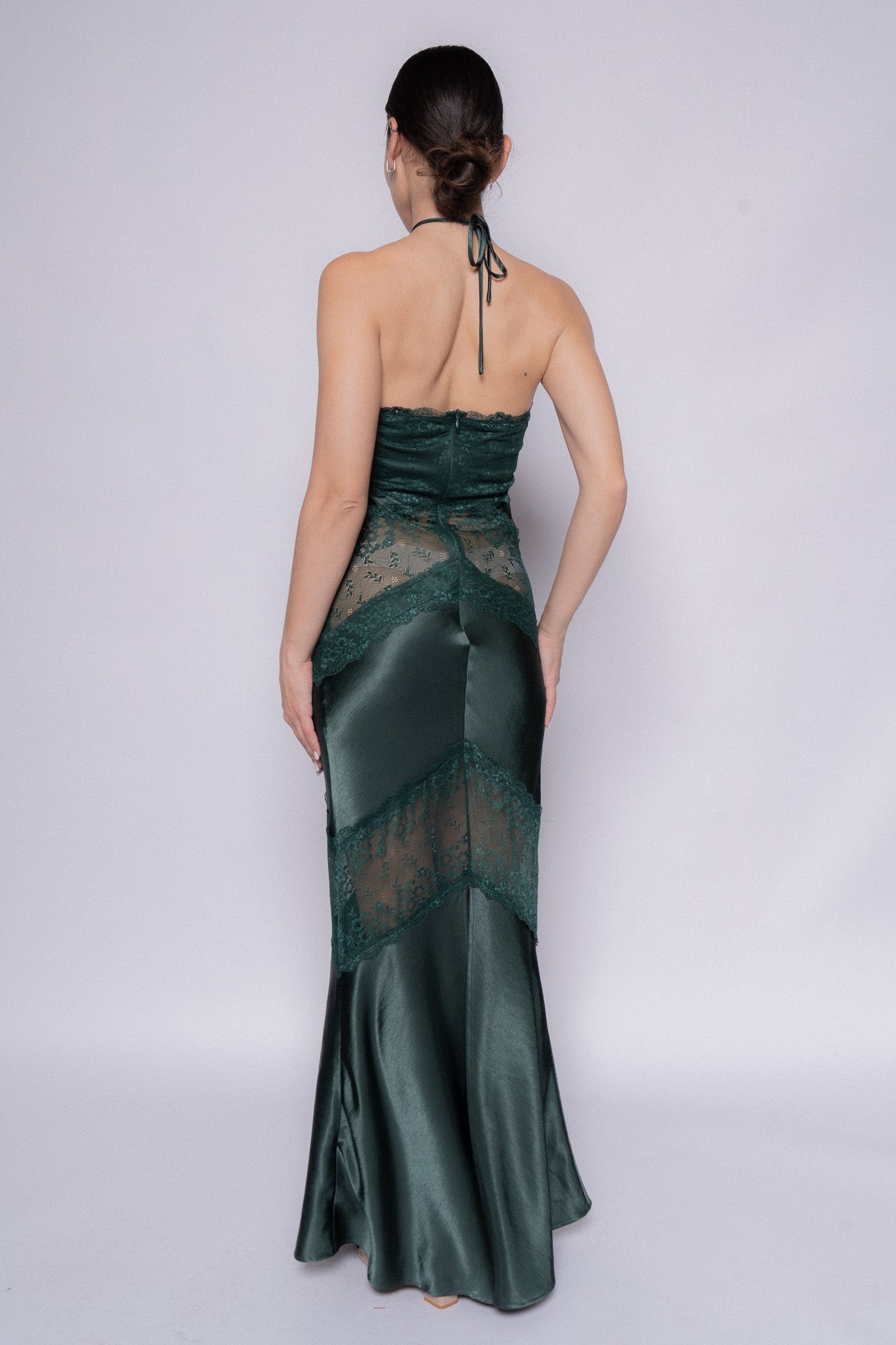 Lace Sheer Emerald Green Dress