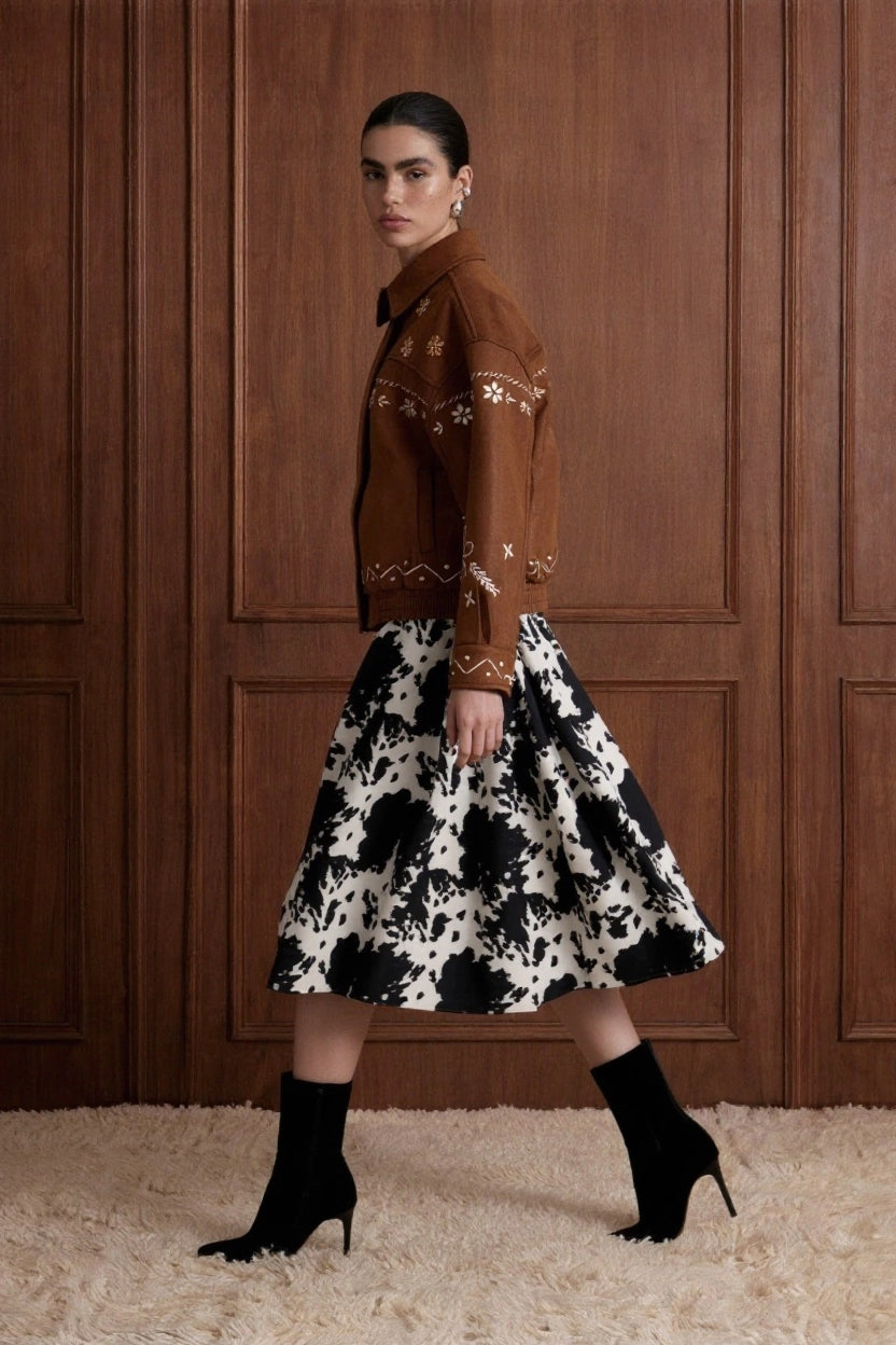 Suede Embellished Coat