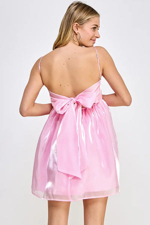 Light Pink Bow Baby Doll Dress *Final Sale*