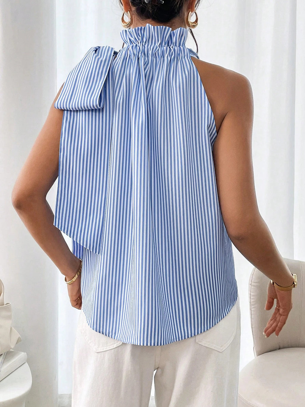 Stripe Bow Blouse