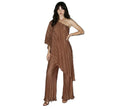 One shoulder pleated set