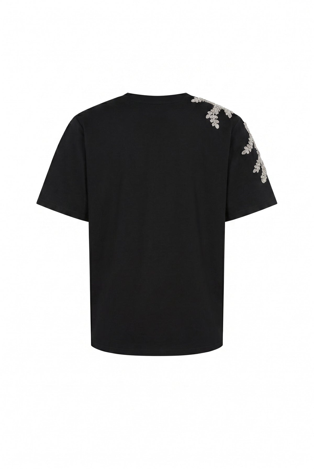 Short Sleeve T-Shirt with Beaded Applique