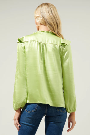 Love Story Blouse In Chartreuse