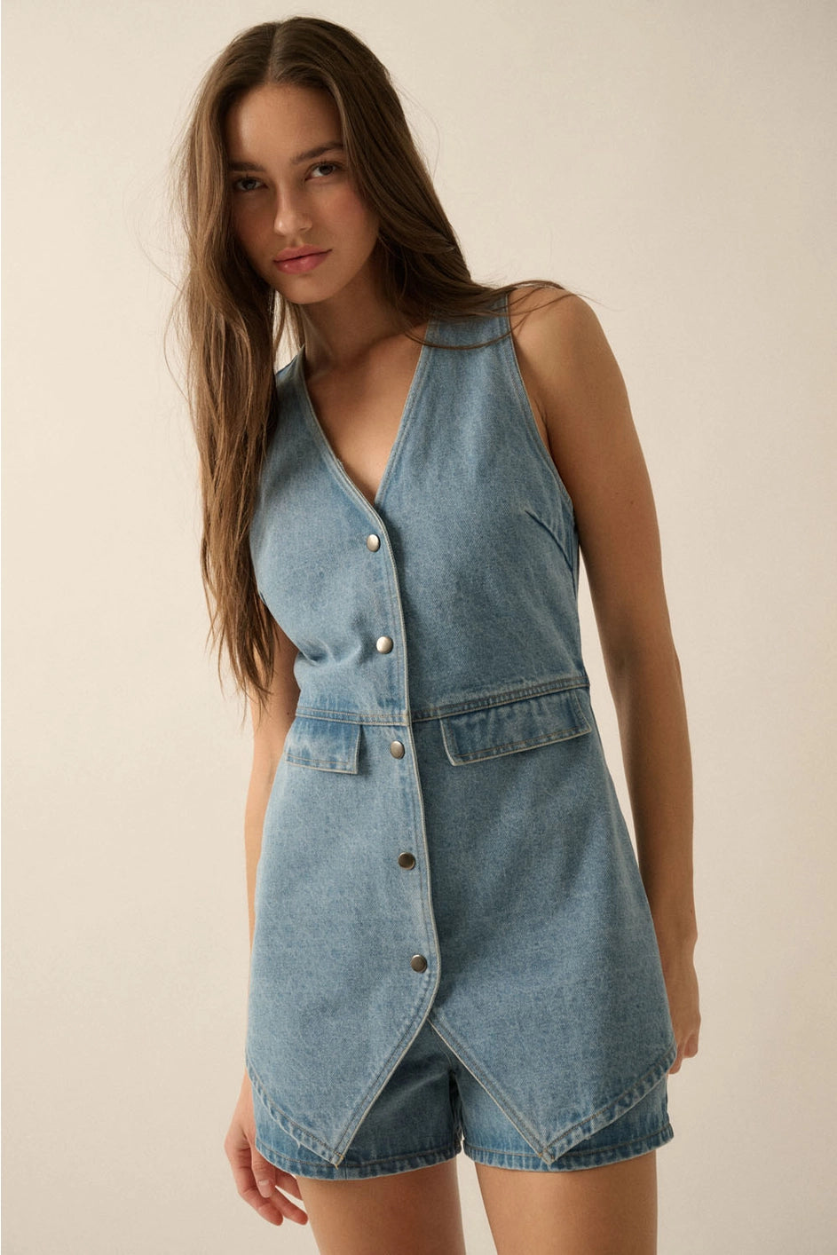 Denim Romper