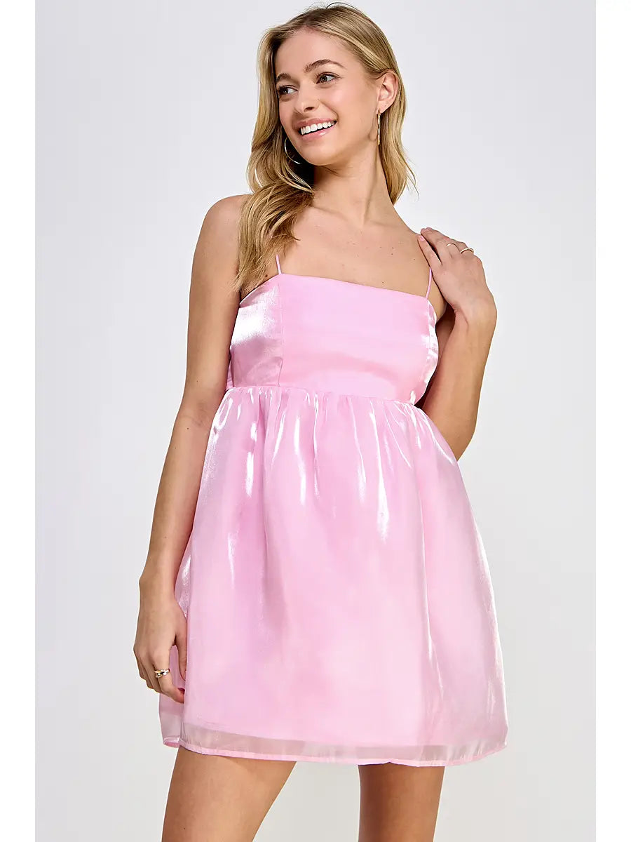 Light Pink Bow Baby Doll Dress *Final Sale*