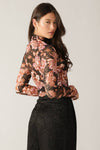 Printed Sheer stretch blouse