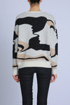 Multi Print Sequined knit Sweater