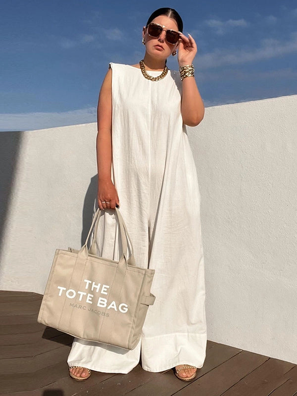White Wide leg Jumpsuit