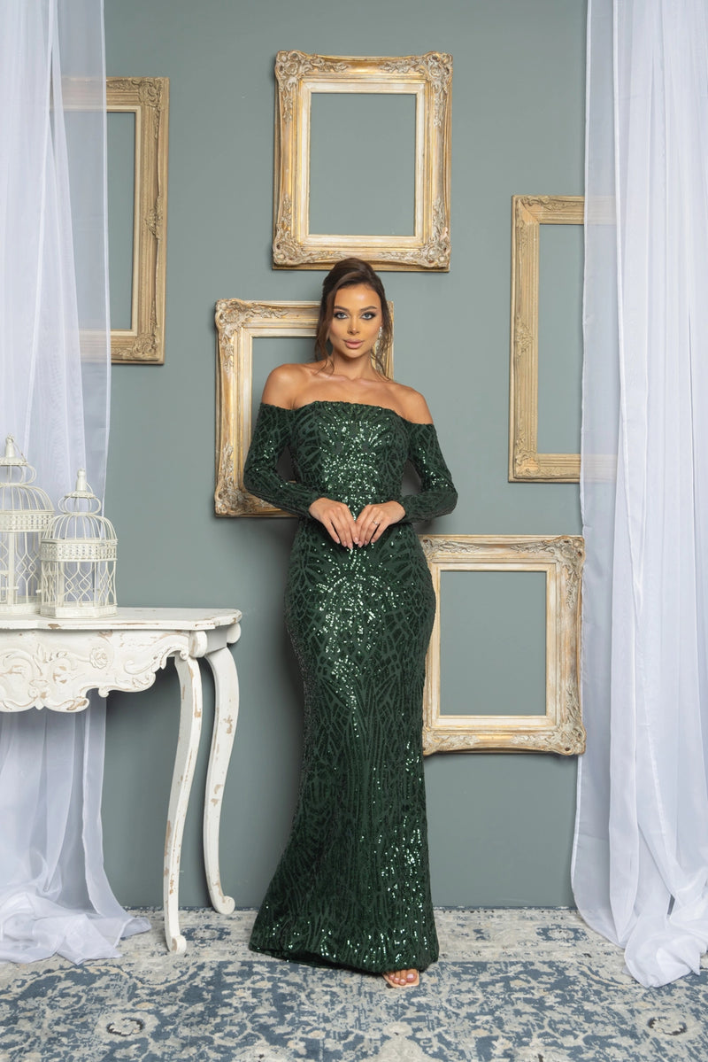 Green Sequin Formal Dress