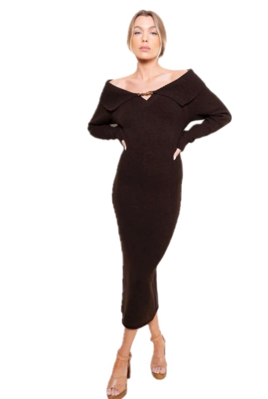 Off the shoulder sweater dress