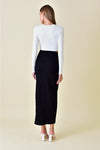 Black and white cutout midi dress