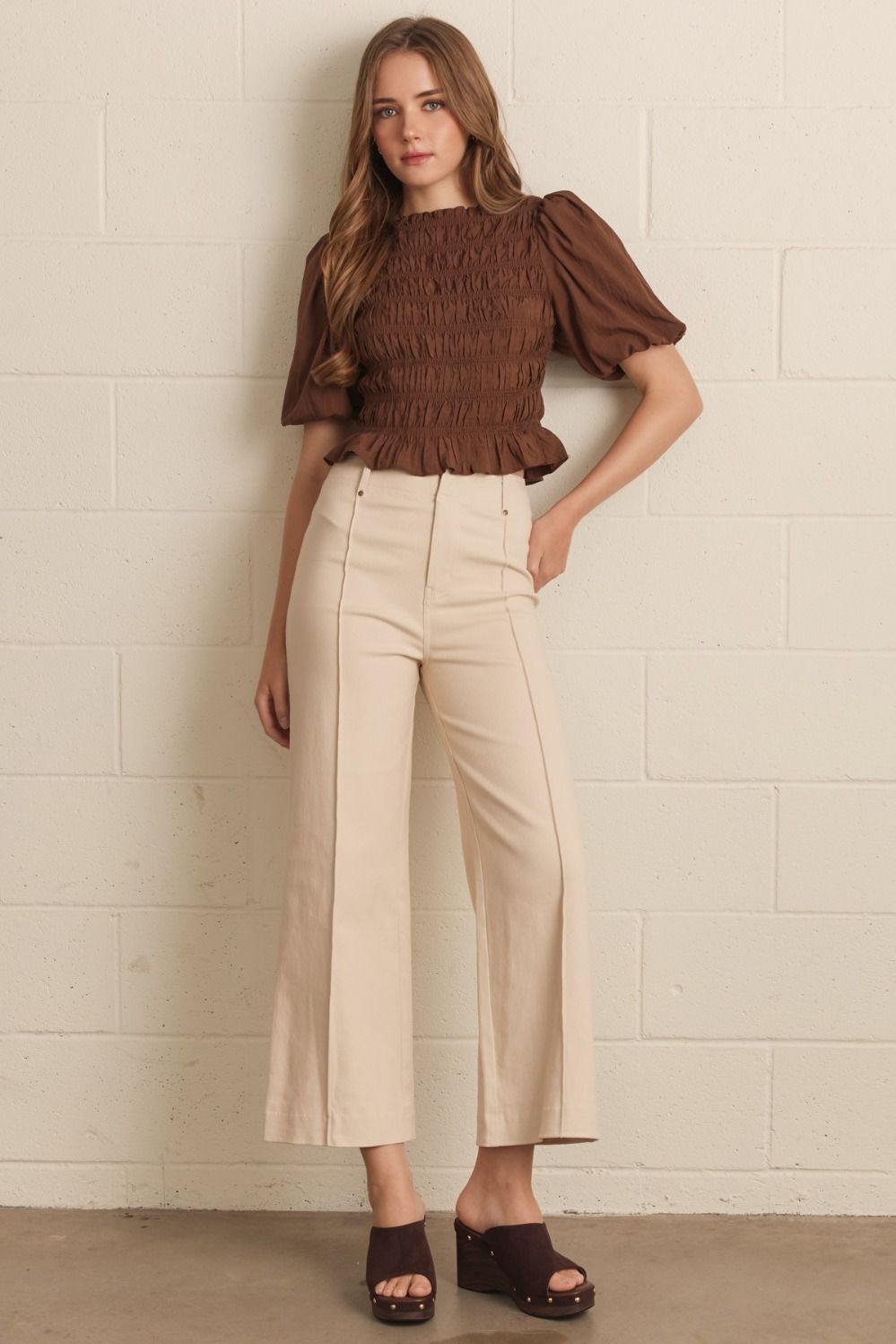 Ecru High Rise Pant