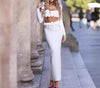 Bandage White Floral Two Piece Set