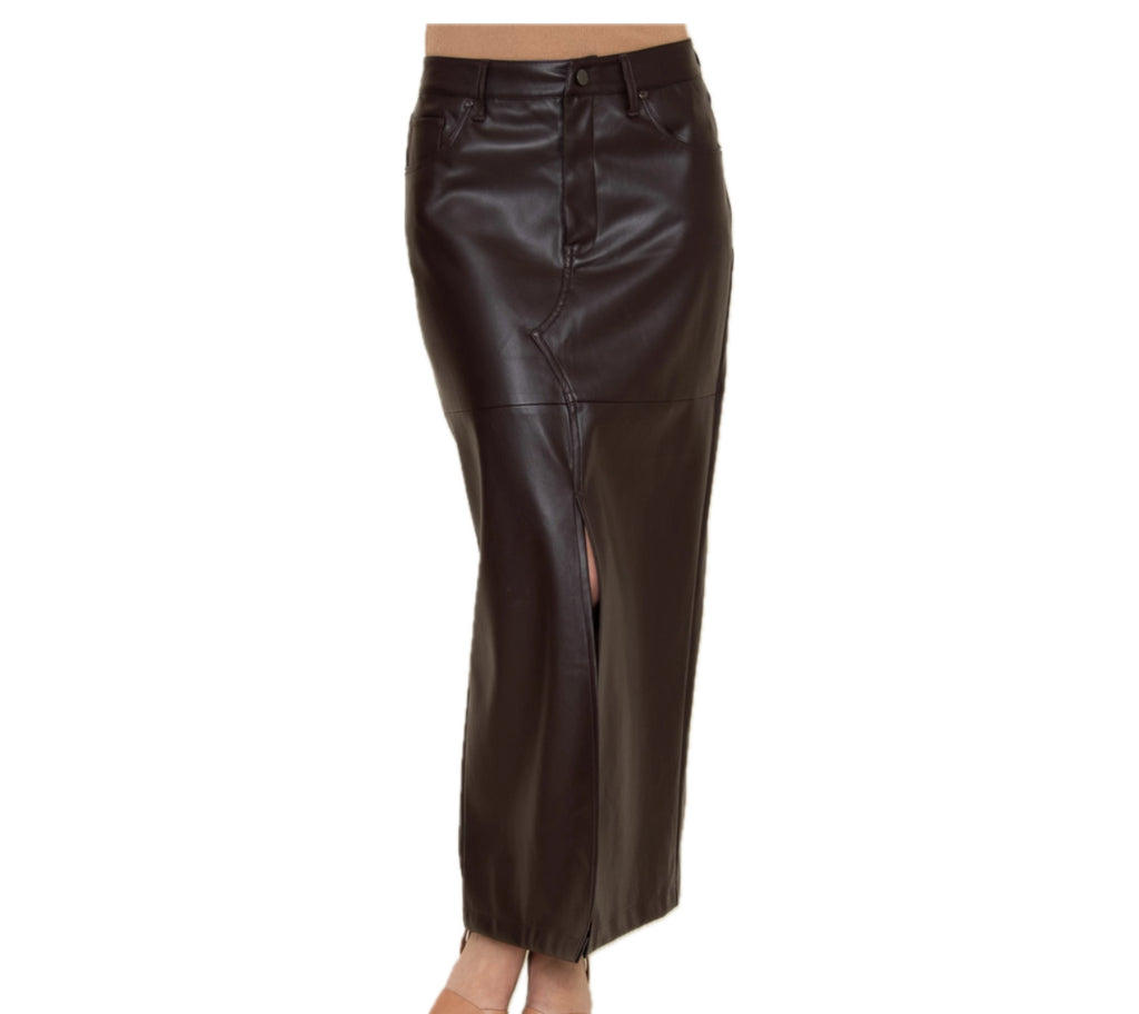 Faux Leather Maxi Skirt
