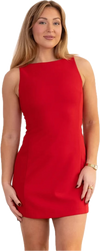 Red mini dress