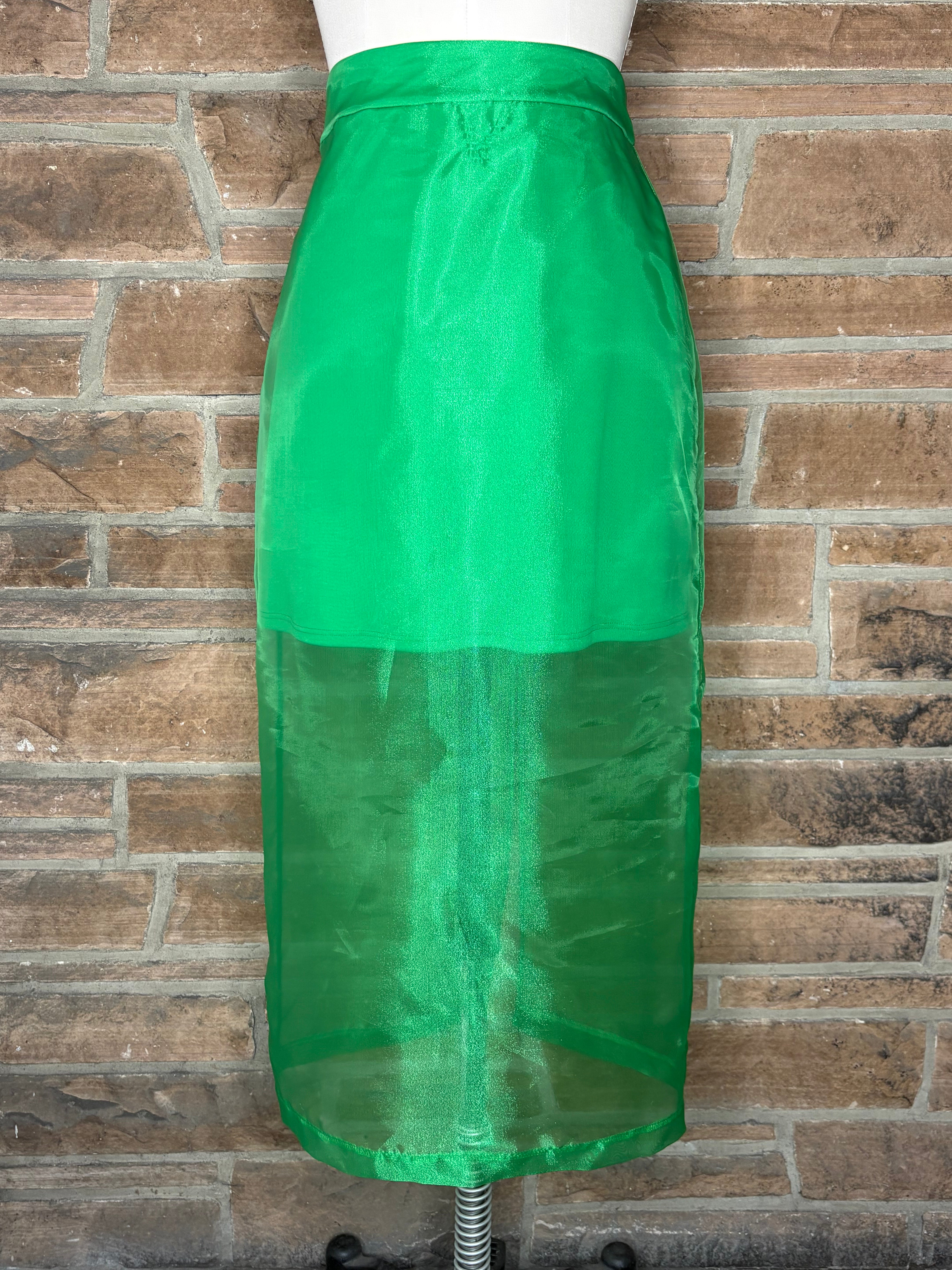 Mardi Gras Taffeta Green Skirt and Blouse Set