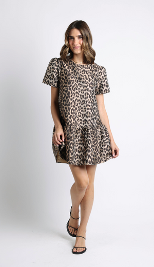 Ruffle Leopard Dress