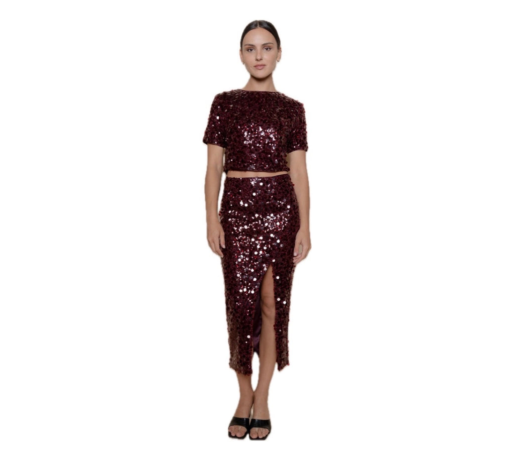 Burgundy Sequin Set
